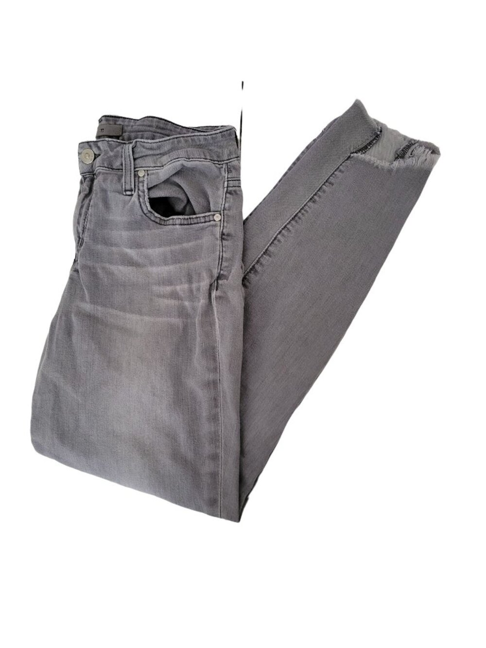 Joes Jeans Womens Size 29 Skinny Mid Rise Gray Denim Pants Raw Cutoff Hems